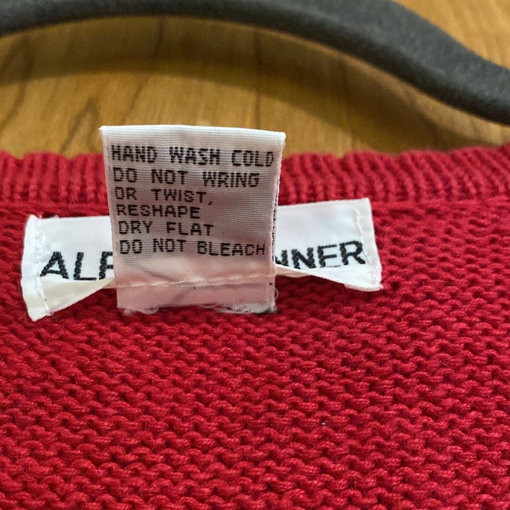 Alfred Dunner Large Christmas  Grannycore Teacher Vest Open knit Vintage Large - Picture 4 of 8